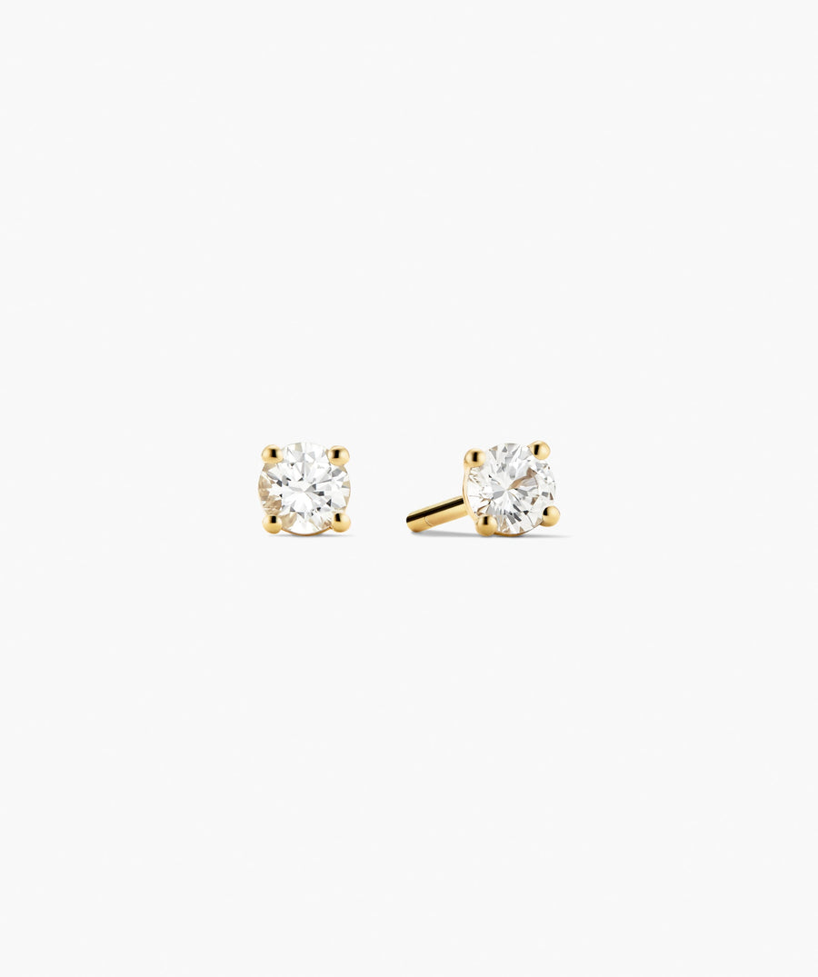 Round Lab Grown Sapphire Studs