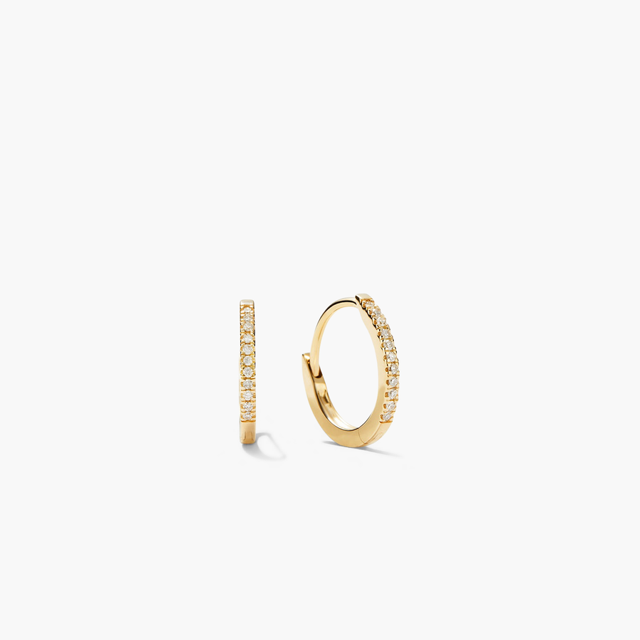 Pave Diamond Huggie Hoops