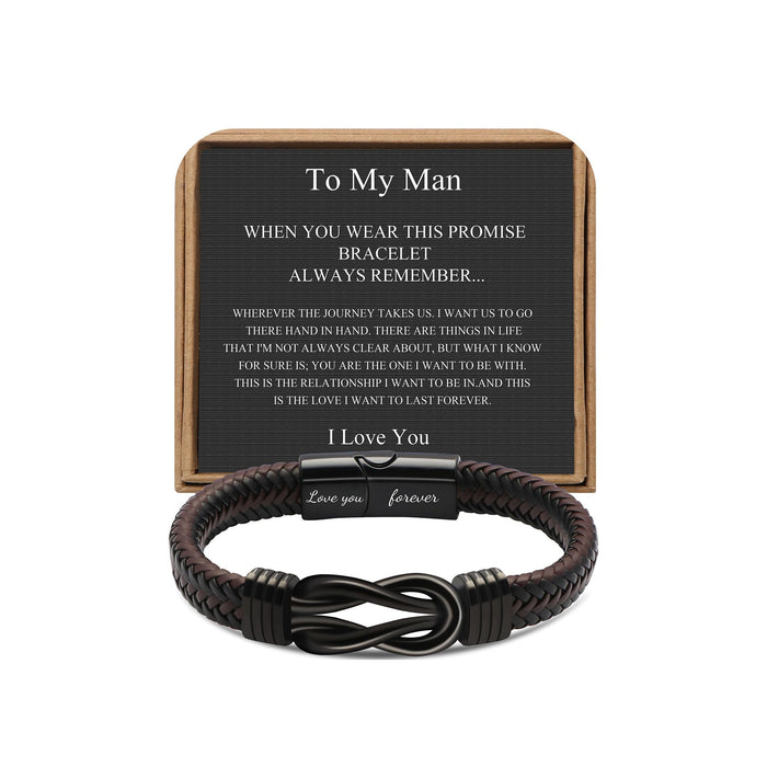 Quiet Protection & Steady Hand Leather Braided Bracelet